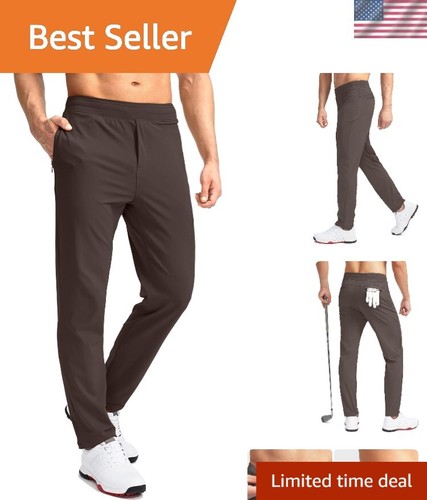 Men's Slim Fit Stretch Golf Pants with Zipper Pockets for Versatile Activities