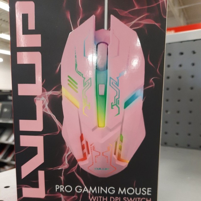LVLUP Pink Pro Gaming Mouse with DPI Switch RGB Backlight Vivitar for