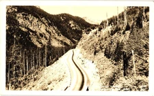 Sunset Highway Snoqualmie Pass Washington RPPC Real Photo Postcard 1930-40s