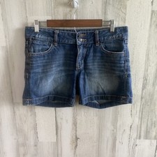 Old Navy Women's Sz 8 Double Button Zip Fly Dark Wash Denim Short