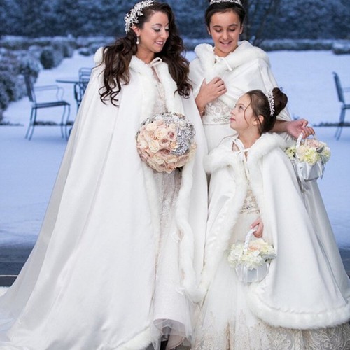 Long Christmas Winter Wedding Dress 