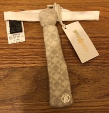 Roberto Cavalli Baby Boys Beige And Cream Wool Neck Tie Perfect For Holiday