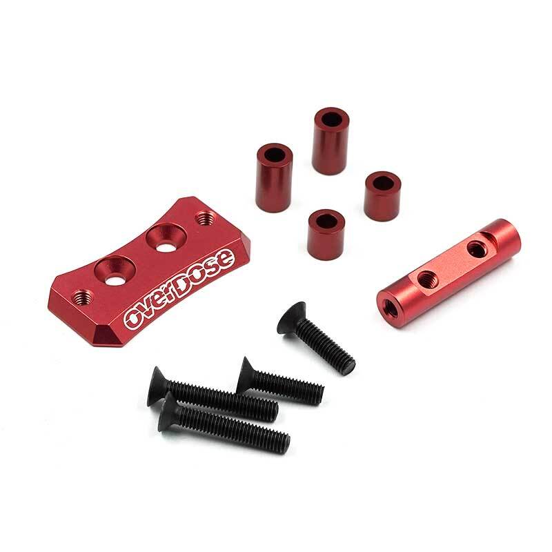 overdose アルミクーリングファンマウント　レッド od2442b Overdose Aluminum Cooling Fan Mount Set Red For Drift GALM