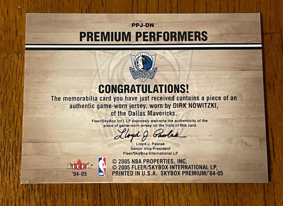 2004-05 Skybox Premium Performers Jerseys Dirk Nowitzki #PPJ-DN - Image 2 of 2