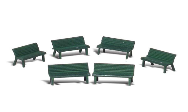 Woodland Scenics Scale H0 / HO ""6 Park Benches"" Painted A1879