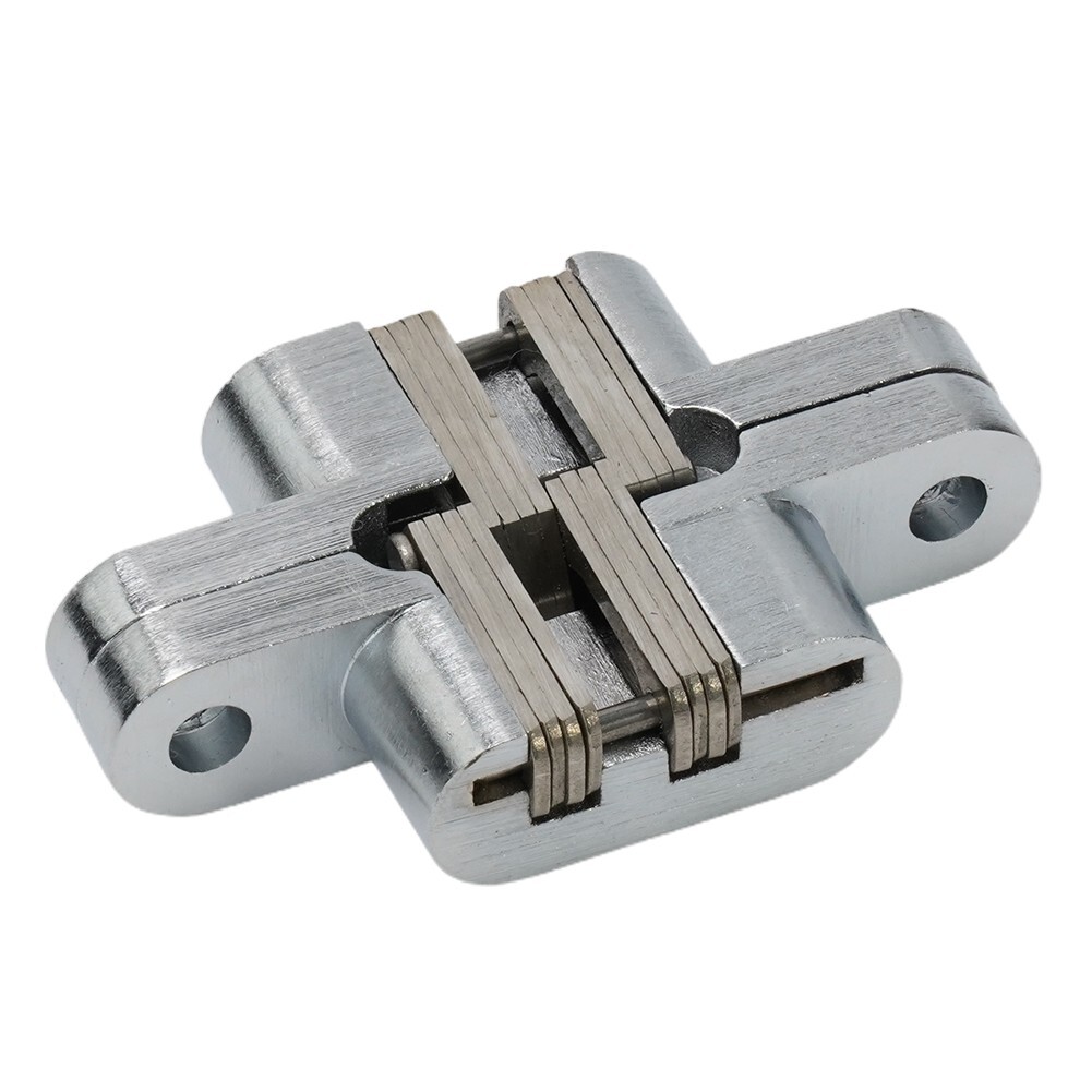 Heavy Duty Hidden Hinges For Doors - 180 Degree Folding, Invisible Flat Hinges, 1 Pair With Screws