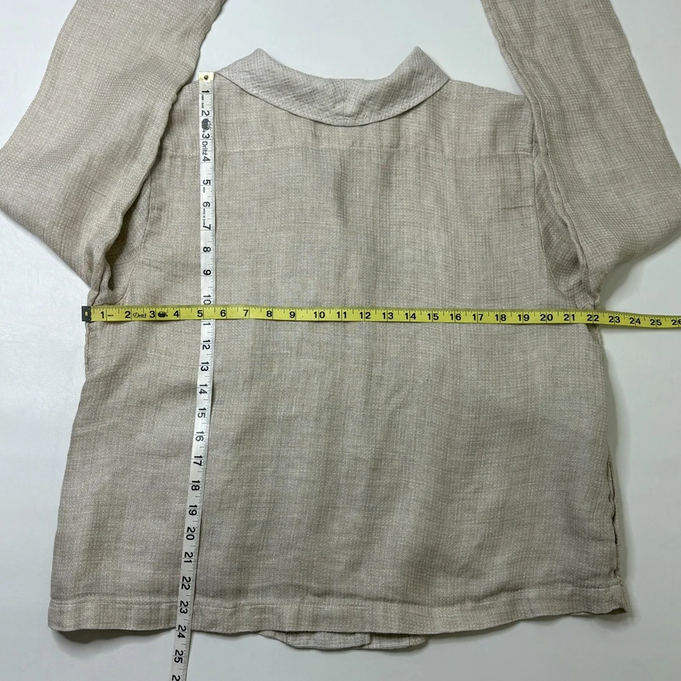 FLAX Select Favorite Jacket NEW Size M Relaxed Lagenlook 100% Linen Beige Stone - Image 4 of 4