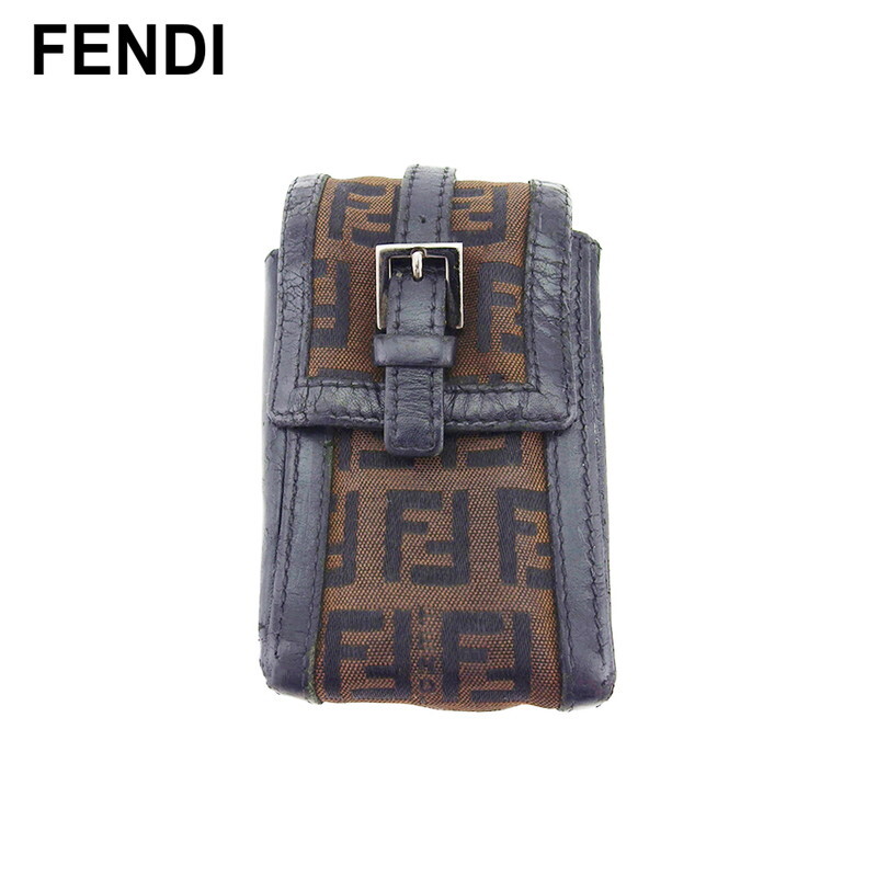 FENDI Cigarette Case Zucchino Canvas x Leather Authentic Used