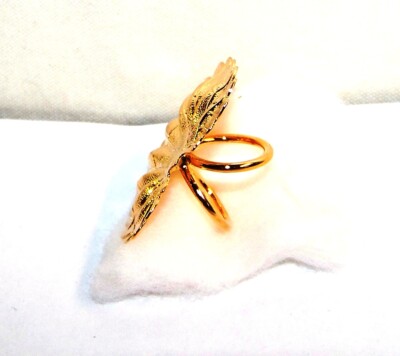 Bague D'écharpe Avon Sculptée Ventilateur Année 1990 - Dorée, Neuve Jamais Portée, Collector