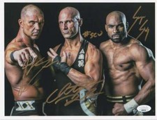 SCU Frankie Kazarian Christopher Daniels Scorpio Sky Signed Auto 8.5x11 AEW JSA