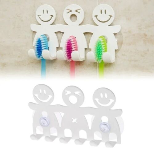 Toothbrush Holder Wall Mounted 5 Position Cute Cartoon Smile Bathroom Sets Acces - Picture 3 of 7