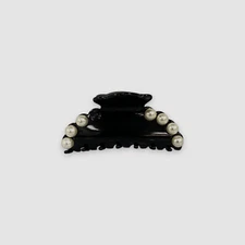 Lele Sadoughi Women's Black Faux Pearl Claw Clip