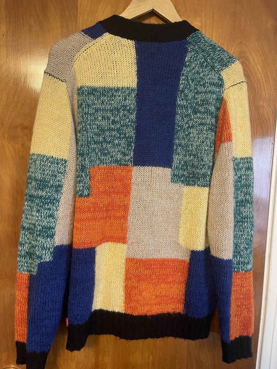 Supreme Patchwork Mohair Cardigan Sweater Knit Size Medium Supreme Patchwork Mohair Cardigan Sweater Knit Size Medium