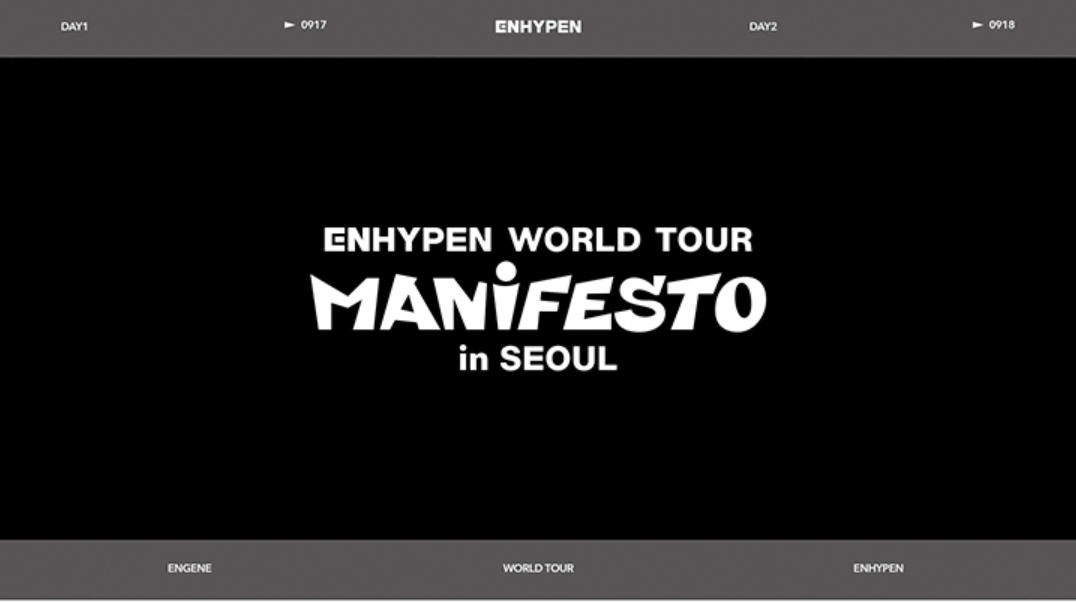ENHYPEN WORLD TOUR [ MANIFESTO ] in SEOUL DVD | eBay