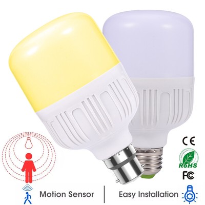 12/15W LED Lampe E27 B22 Birne mit Radar Bewegungsmelder Glühbirne Leuchtmittel