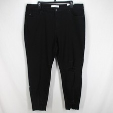Kancan High Rise Ankle Skinny Jeans Size 3XL Black Stretch Distressed Denim