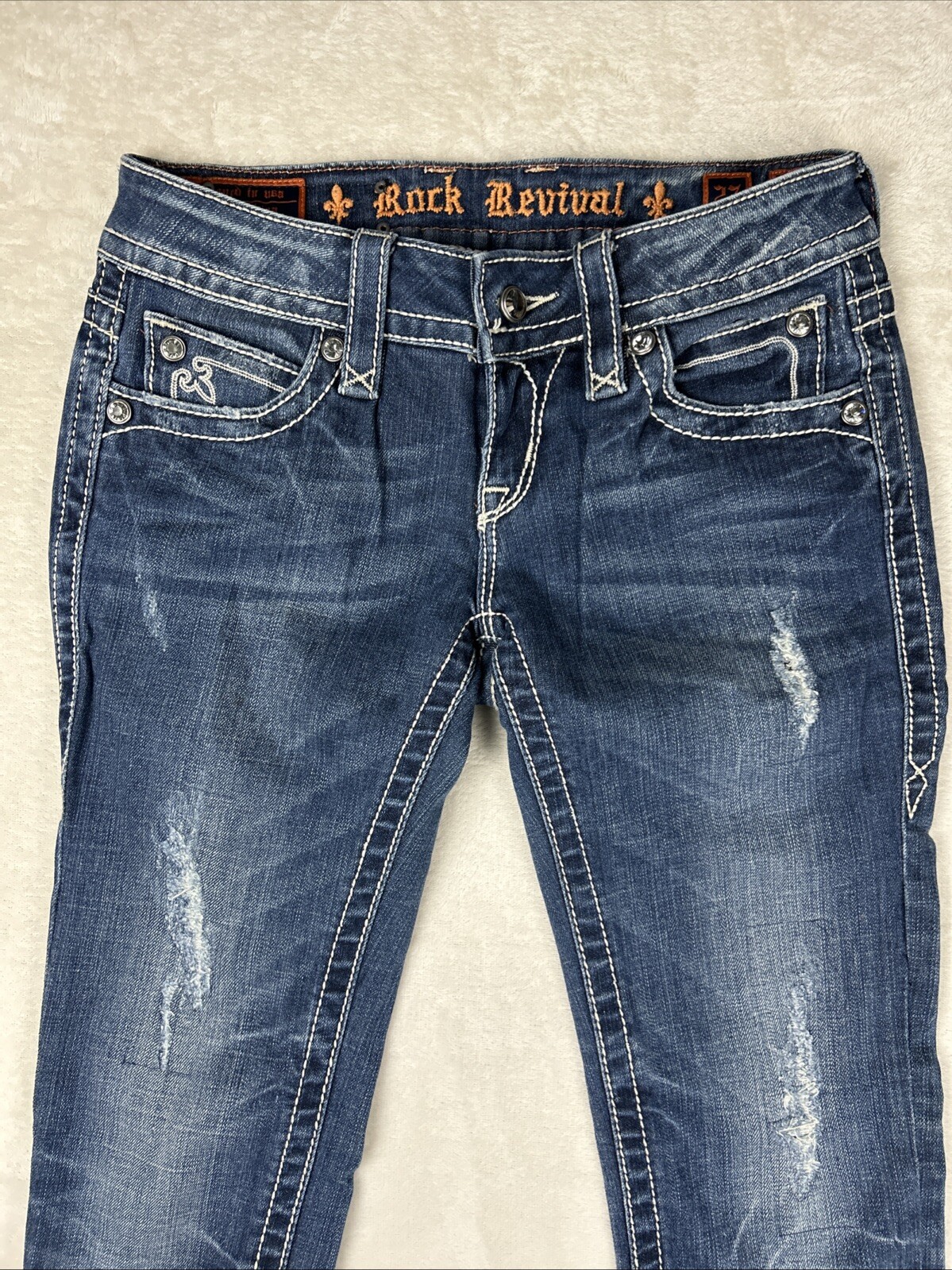 Rock Revival Womens Noelle Skinny Size 27 Embroidered Embellished Western Denim image 2