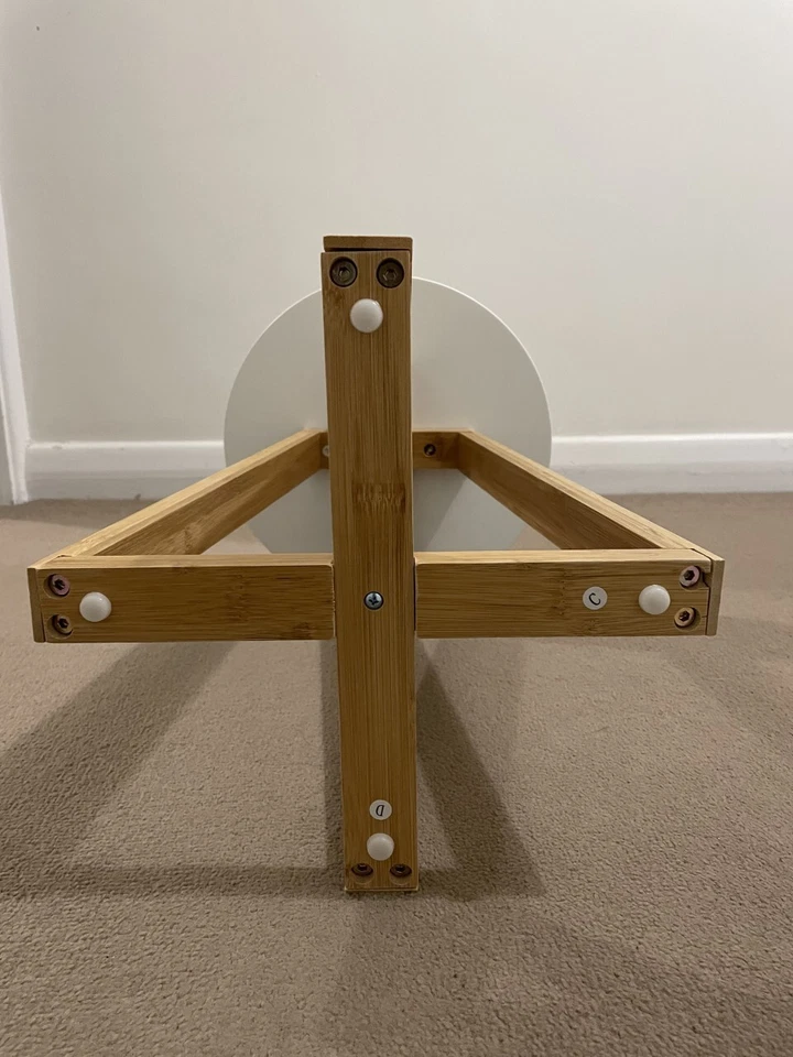 Viborg Round Stool, Bamboo - White - Image 4 of 4