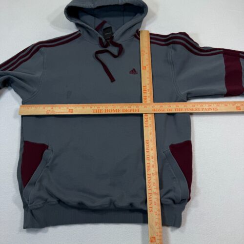 VTG Adidas Hoodie Men M Stripes Sleeve Sweatshirt Pockets 90s - Picture 4 of 8