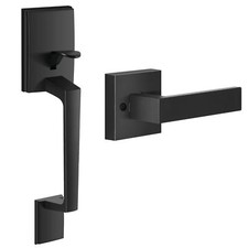 Front Door Handle, Single Cylinder Exterior Door Entry Handle with Door Lever, G