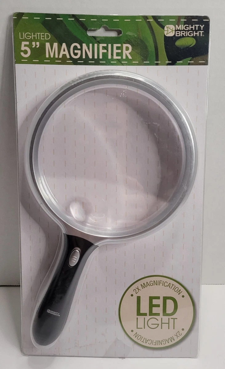 Mighty Bright Lighted 5 inch Magnifier 2X Magnification LED light