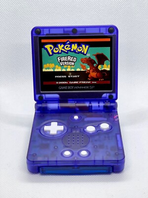 Purple Gameboy Advance SP Console IPS Backlit Screen & USB C Mod.Perfect Clarity