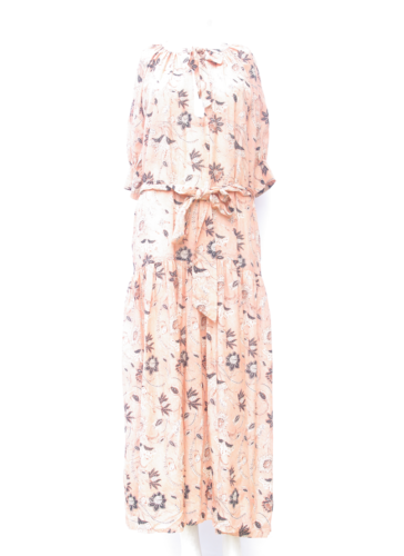 ULLA JOHNSON Selena Belted Printed Cotton-blend Coverup Dress color Pink
