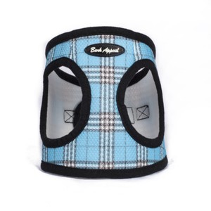 Bark-Appeal-EZ-Wrap-Plaid-Mesh-Dog-Step-In-Harness-Aqua-Sizes-XXS-XXL