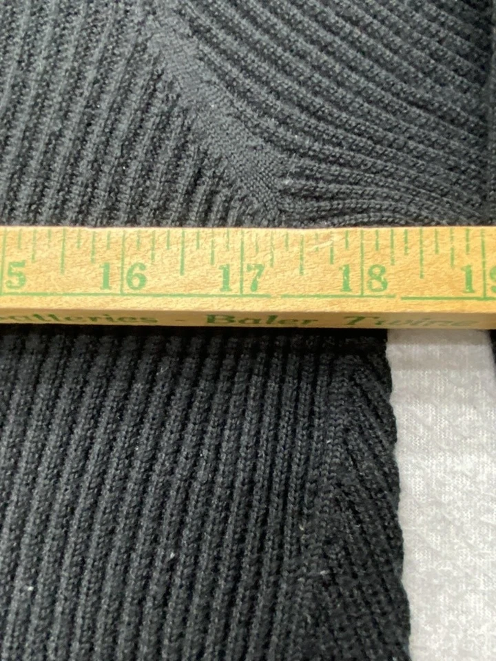 Suéter Eileen Fisher Mujer Extra Grande Negro Lana Merino Acanalado Pullover Largo Foto 4 de 4