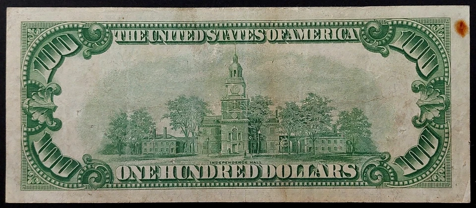 1928 $100 Federal Reserve Note "Big 12" San Francisco! Gold Clause! Fr# 2150 L. - Image 4 of 4