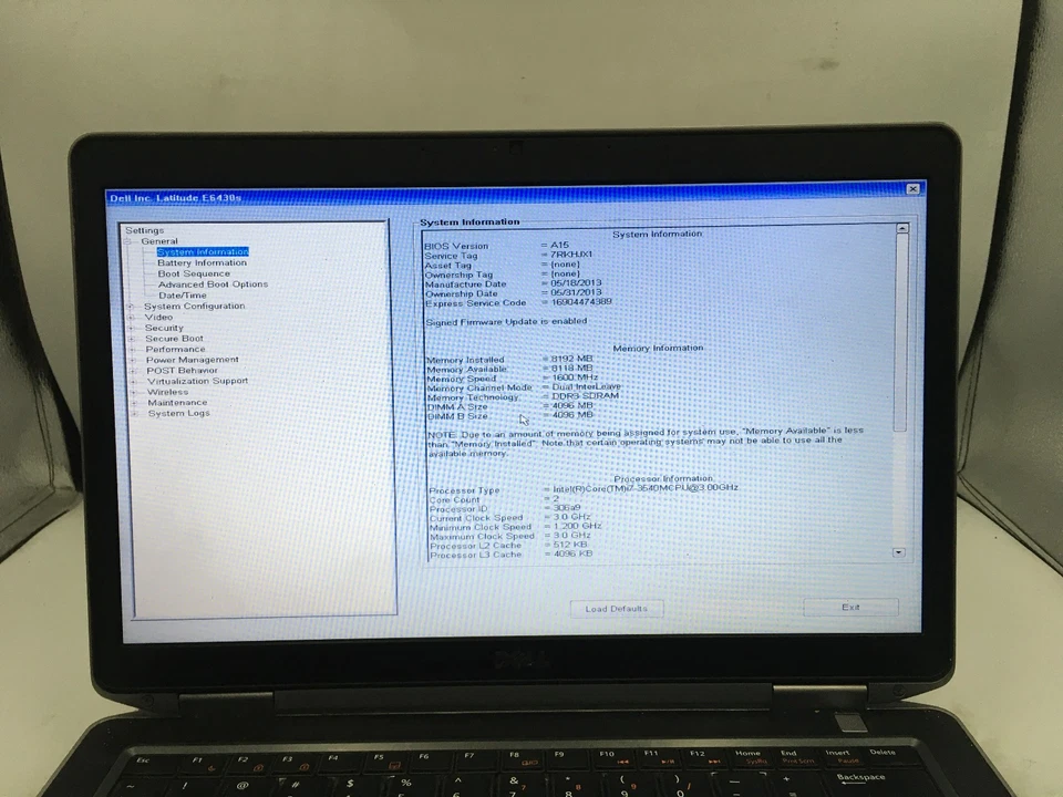 DELL LATITUDE E6430S - BOOTS TO BIOS - INTEL I7 3540M - 8GB RAM - 14" - READ -BB - Image 2 of 4