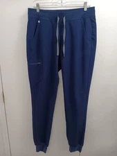 Figs Zamora Jogger Scrub Pants Sz Medium Tall High Waisted Tech Collection Blue