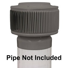6 in. D Grey Aluminum Aura PVC Vent Cap Exhaust Static Roof Vent with Adapter 40
