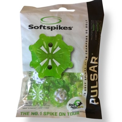 18 Softspikes PULSAR Fast Twist 3.0 Tour Lock Golf Cleats Spikes Green