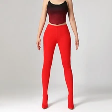 Ladies' Elastic Fashion Pants Boots High-heeled Pointed Toe Leopard Print Boots