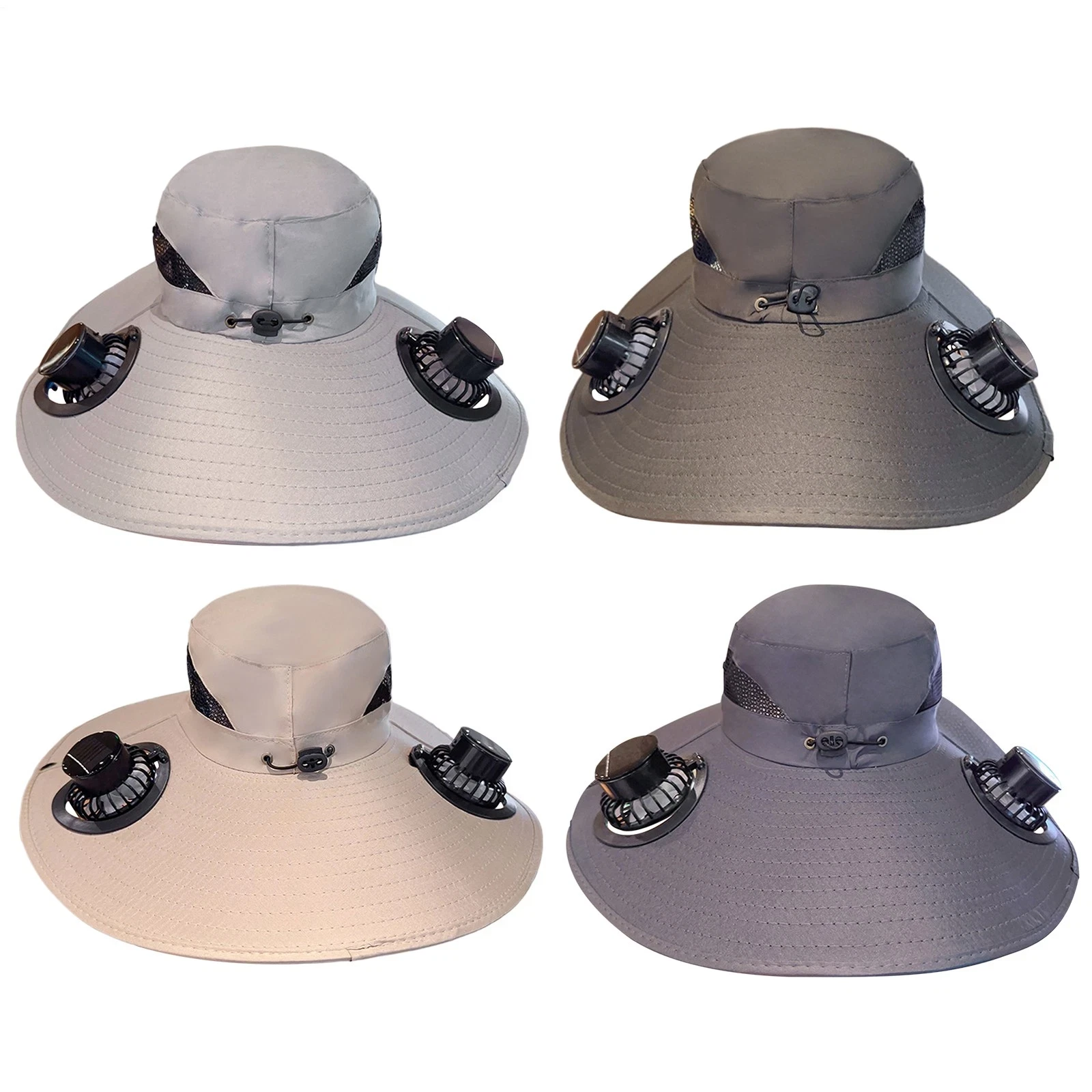 New Solar & USB Powered Fan Outdoor Fishing Hat Sunscreen Sun Hat with Dual Fan