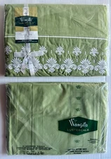 Vtg Wamsutta Lustercale Twin Sheet/ Fitted Crowning Touch 72x108 Olive Green