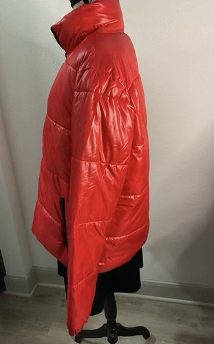 NOVAMEN Men’s Red Medium Quilted Long Sleeved Puffer Jacket Full Zip image 3