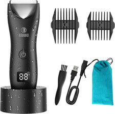 Body Hair Trimmer for Men, Electric Ball Trimmer with Ceramic Blade, Waterproof