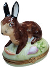Rochard Rabbit on Grass with Turnip and Carrots Limoge Peint Main Trinket Box — photo 2