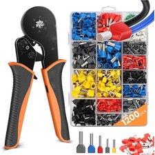 1200pcs Cable Wire Electrical Terminals Ferrule Crimper Plier Crimping Tool Kit