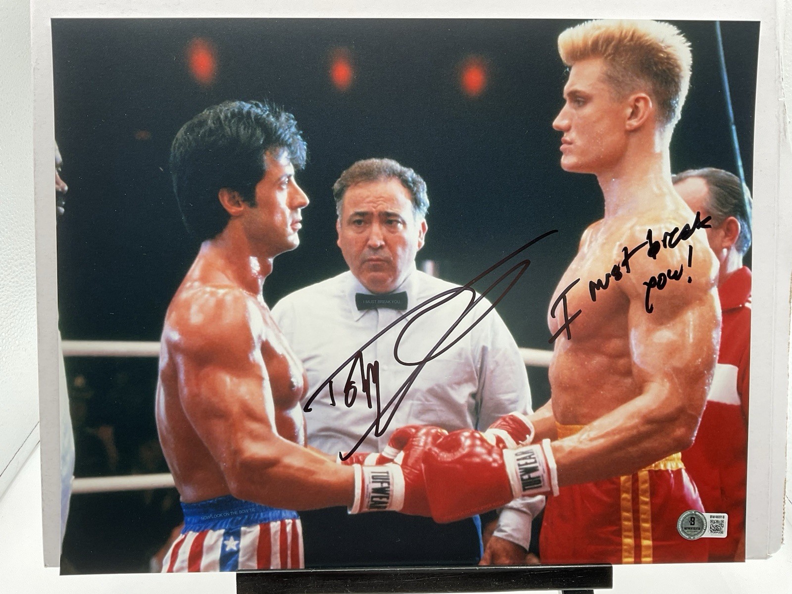 Dolph Lundgren signed photo BAS Rocky signed 11x14 Soviet Drago Inscription USSR