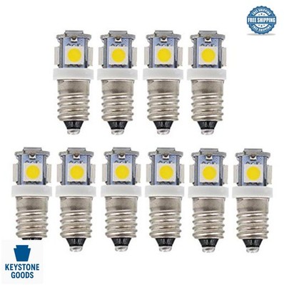 10Pcs E10 LED DC12V Warm White Light Bulbs 0.5W 50LM 5SMD Flood Lamp Bulb