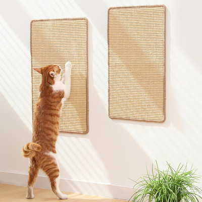 2 Packs Cat Scratching Mat, 23.6 X 15.7 Inch Natural Sisal Cat Scratch Pad Mats