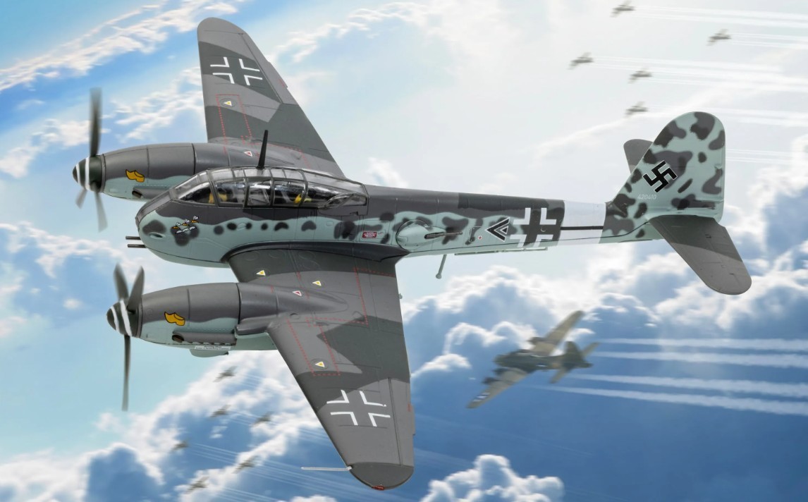 CORGI AVIATION ARCHIVE MESSERSCHMITT ME410A-1/U3 HAUPTMANN EDUART AA29703 - Image 4