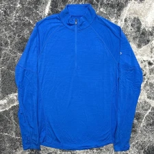 Icebreaker 150 Zone Mens Large Merino Wool 1/4 Zip Baselayer Long Sleeve Shirt