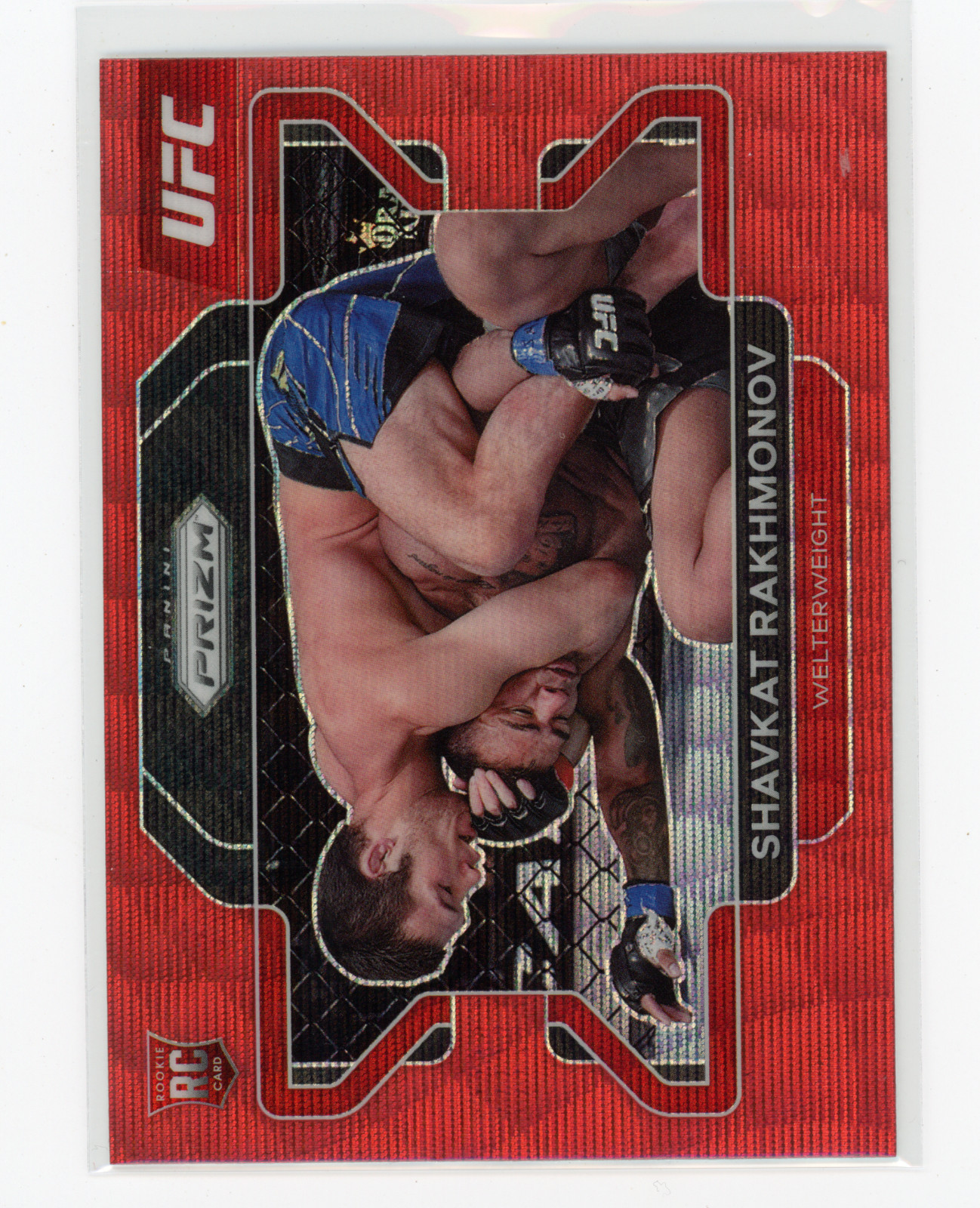 2022 Panini Prizm UFC Shavkat Rakhmonov #80 RC Rookie Red Wave Prizm (DG)