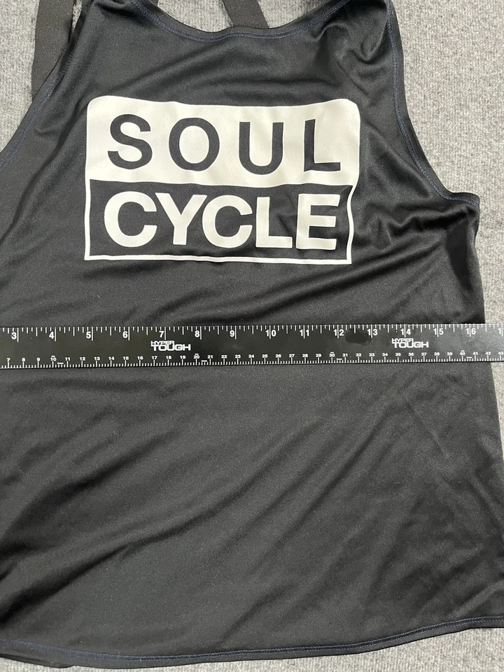 Regata Soul Cycle feminina tamanho grande preta branca sem mangas racerback top stretch - Imagem 2 de 2