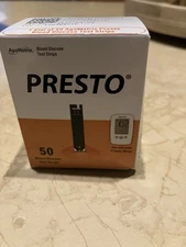 Presto Test Strips, 50 Use With Presto Blood Glucose Strips 1 Box