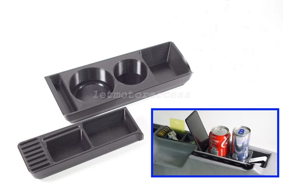 2X Black Centre Console Cup Holder For Mercedes Benz W201 190E 1982+ - Image 3 of 4